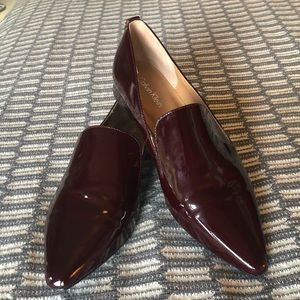 Sassy Burgundy patent leather slip on